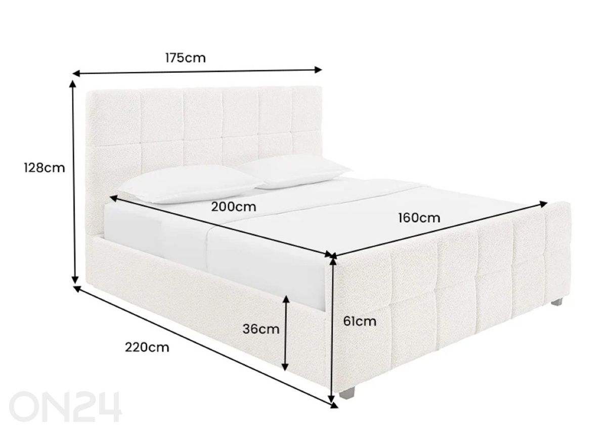 Sänky Prestige 160x200 cm kuvasuurennos mitat