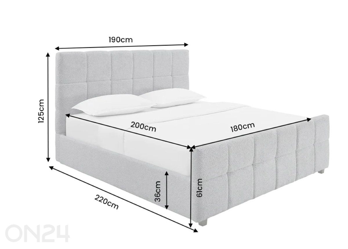 Sänky Prestige 160x200 cm kuvasuurennos mitat