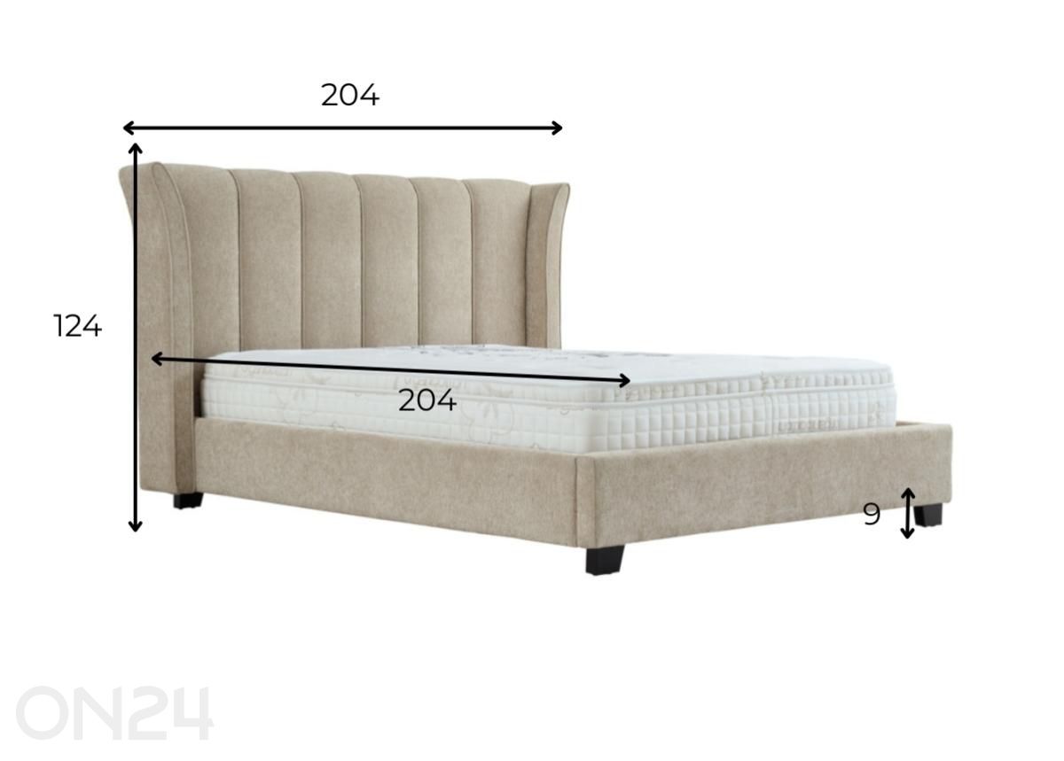 Sänky Rolden 160x200 cm kuvasuurennos mitat