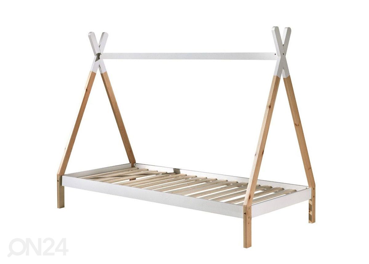 Sänky Tipi 90x200 cm, valkoinen/ luonnollinen kuvasuurennos