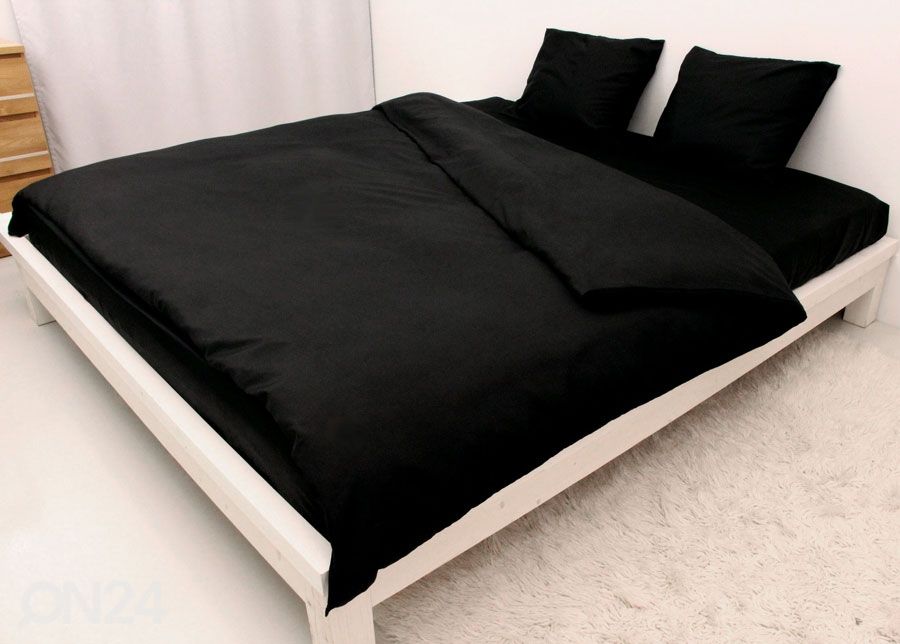 Satiini pussilakanasetti Black satiini 200x210 cm kuvasuurennos