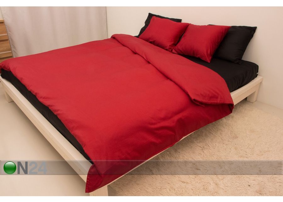 Satiini pussilakanasetti Red-Black 150x210 cm kuvasuurennos
