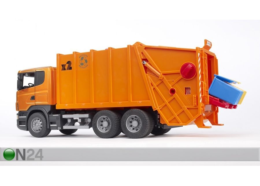 SCANIA roska-auto 1:16 BRUDER kuvasuurennos