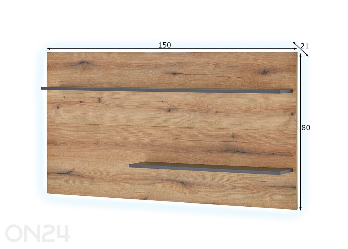 Seinähylly 150 cm kuvasuurennos mitat