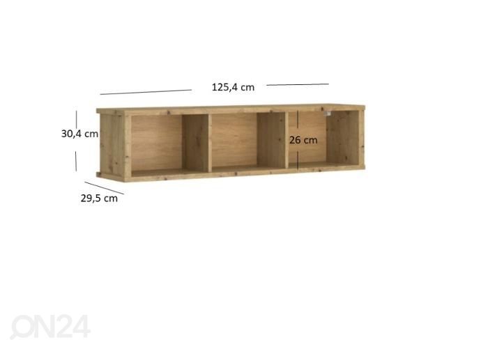 Seinähylly Ayson 125,4 cm kuvasuurennos mitat