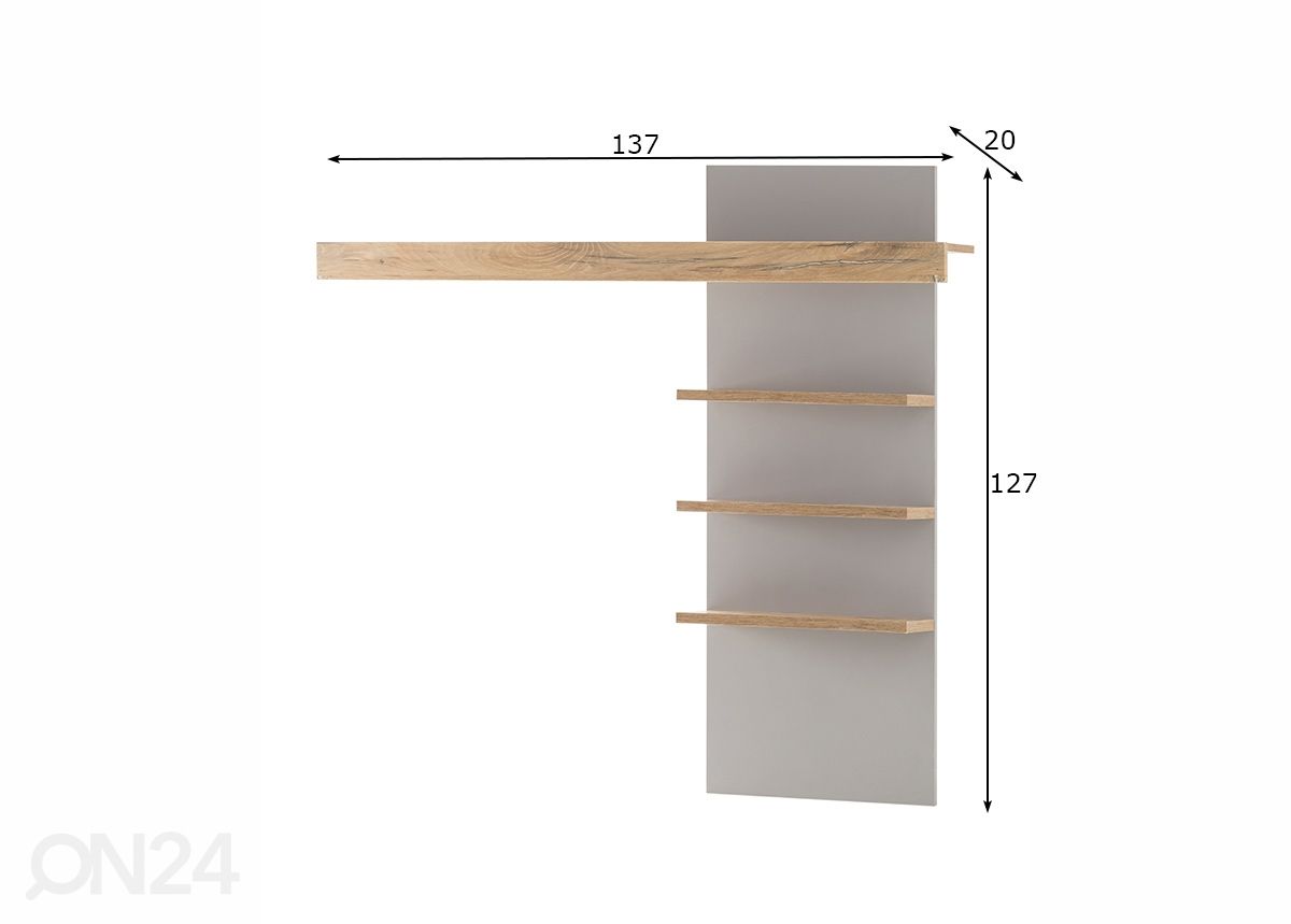Seinähylly Casablanca 137 cm kuvasuurennos mitat