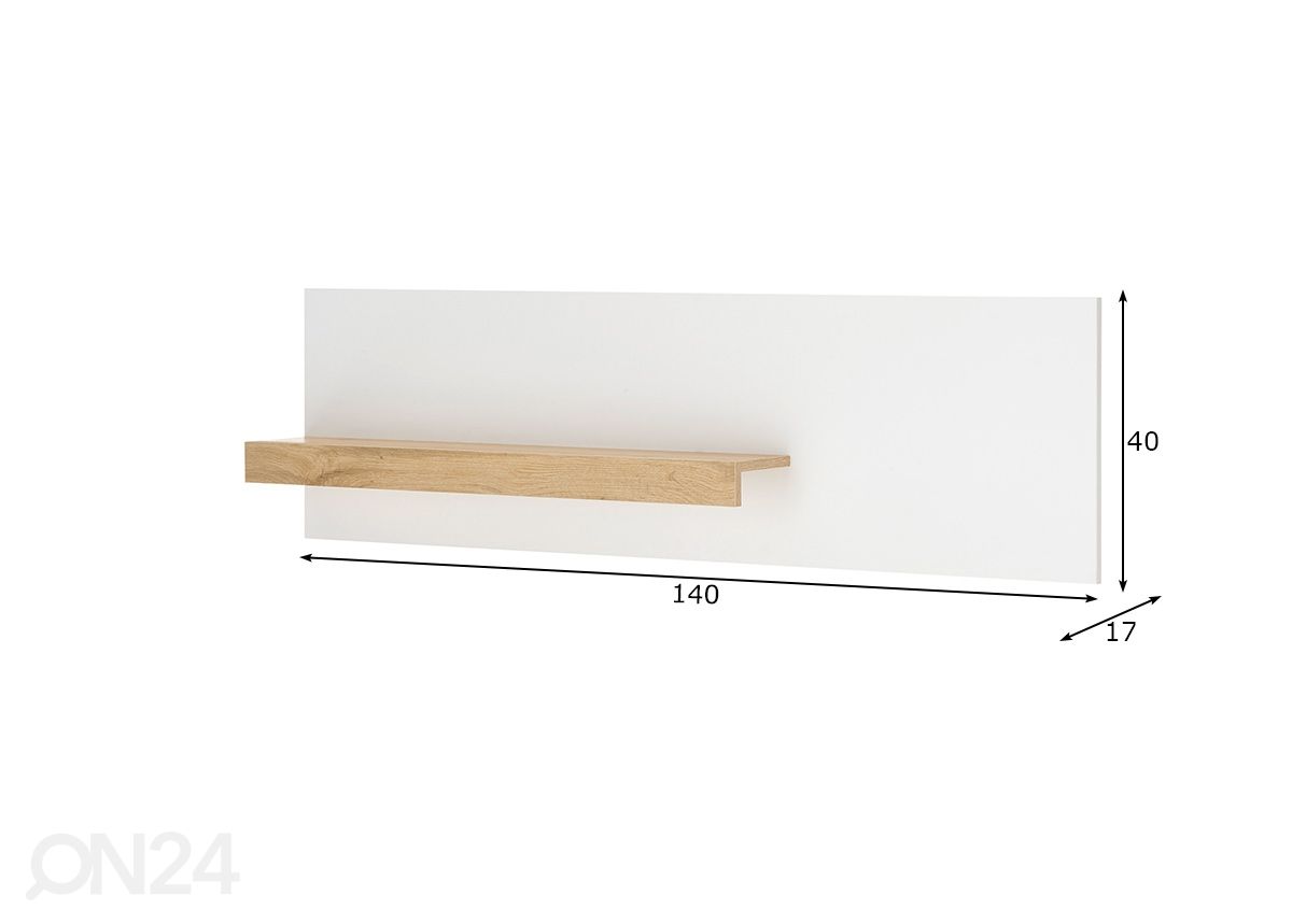 Seinähylly City 140 cm kuvasuurennos mitat