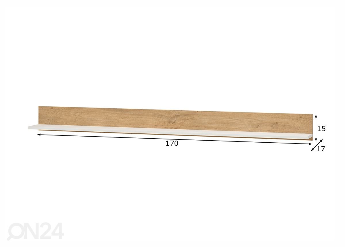 Seinähylly City 170 cm kuvasuurennos mitat