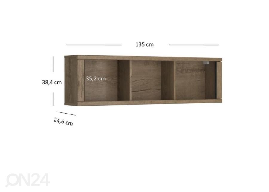 Seinähylly Cordan 135 cm kuvasuurennos mitat