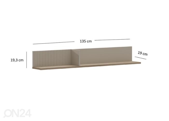 Seinähylly Dominica 135 cm kuvasuurennos mitat
