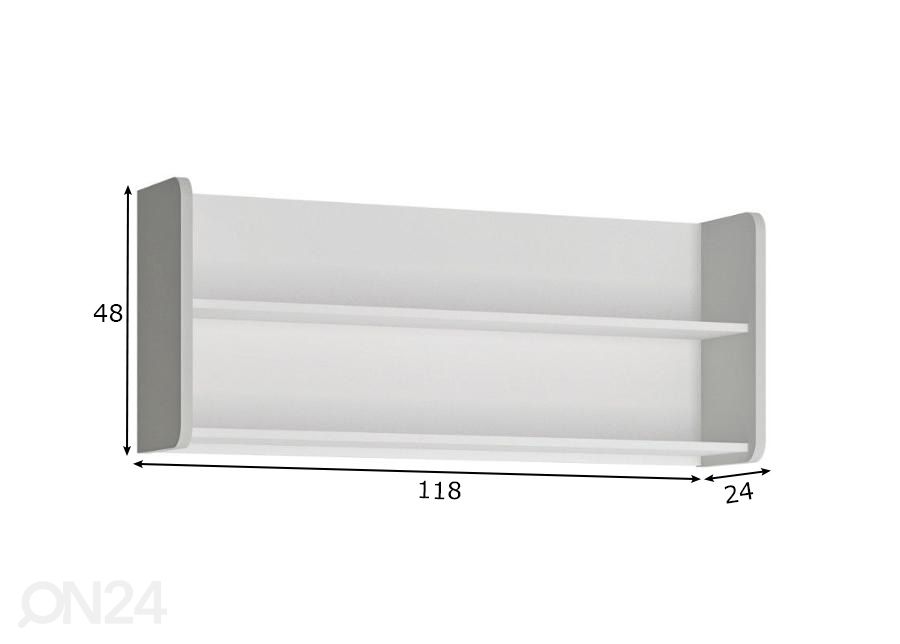 Seinähylly Flexi 118 cm kuvasuurennos mitat