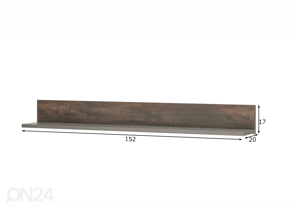 Seinähylly Largo 152 cm kuvasuurennos mitat