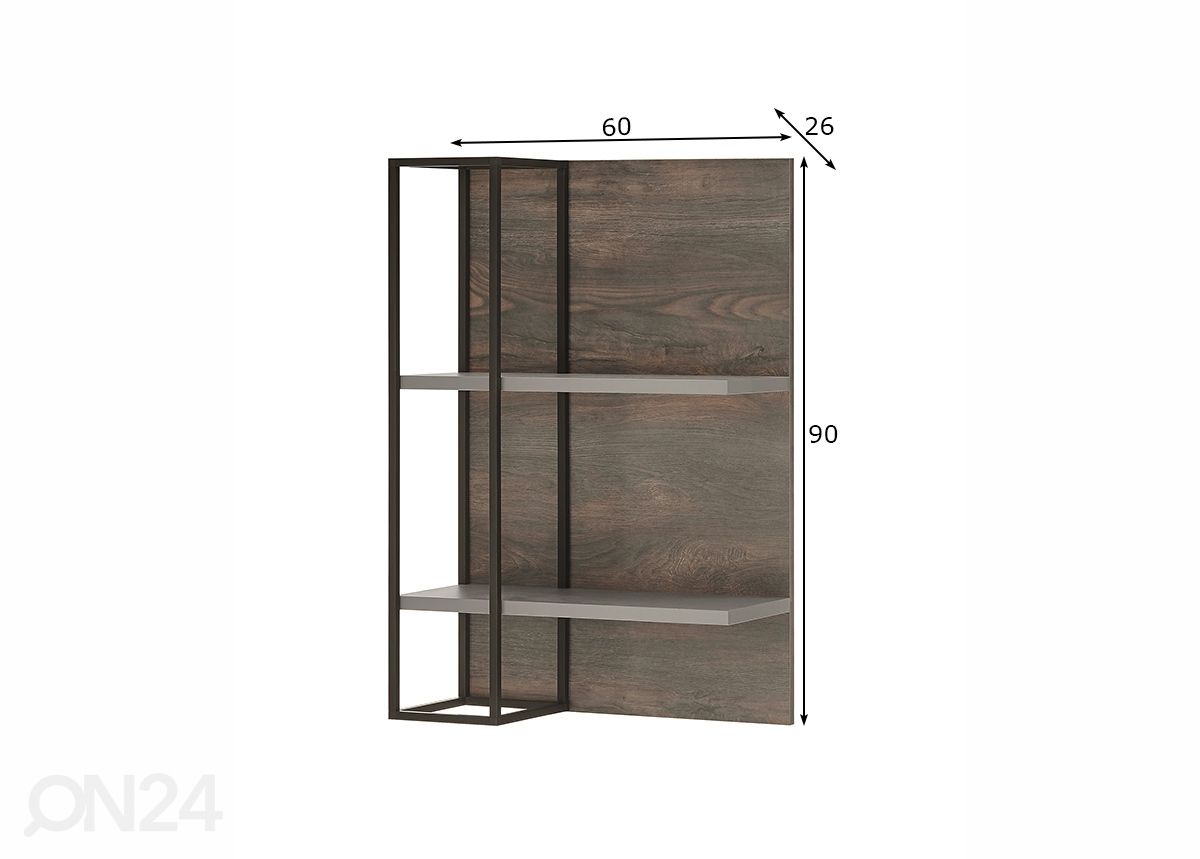 Seinähylly Largo 60 cm kuvasuurennos mitat