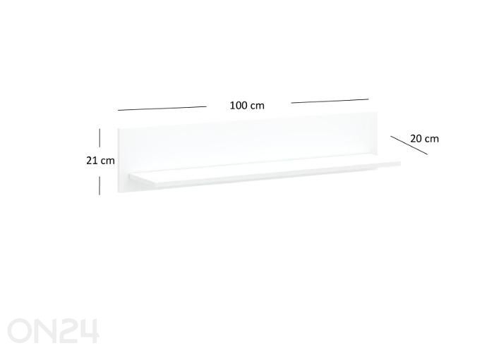 Seinähylly Lingo 100 cm kuvasuurennos mitat