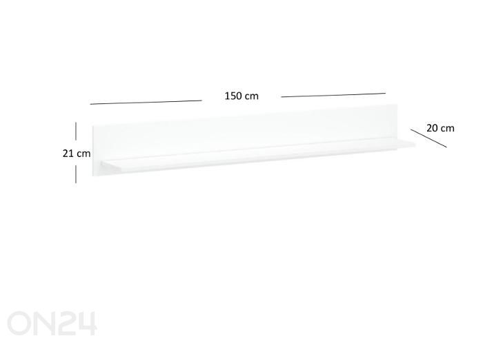 Seinähylly Lingo 150 cm kuvasuurennos mitat