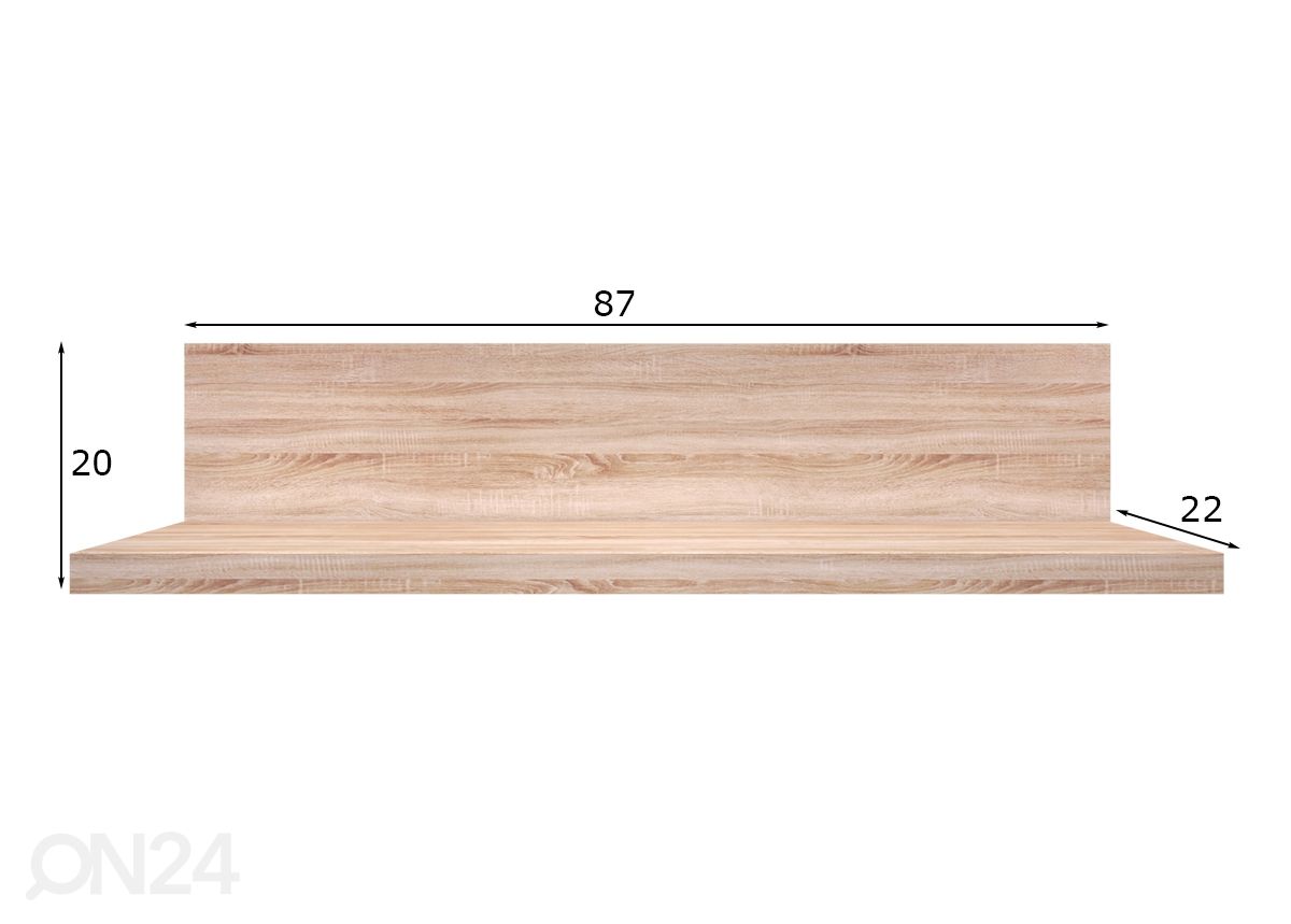 Seinähylly Norton 87 cm kuvasuurennos mitat