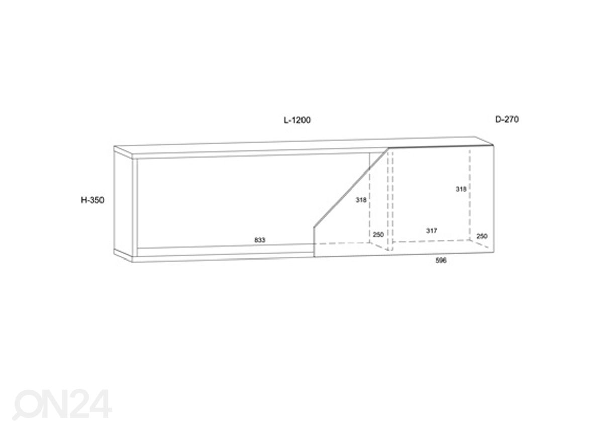 Seinähylly Pax 160 cm kuvasuurennos mitat