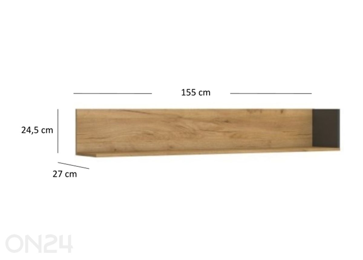 Seinähylly Santes 155 cm kuvasuurennos mitat