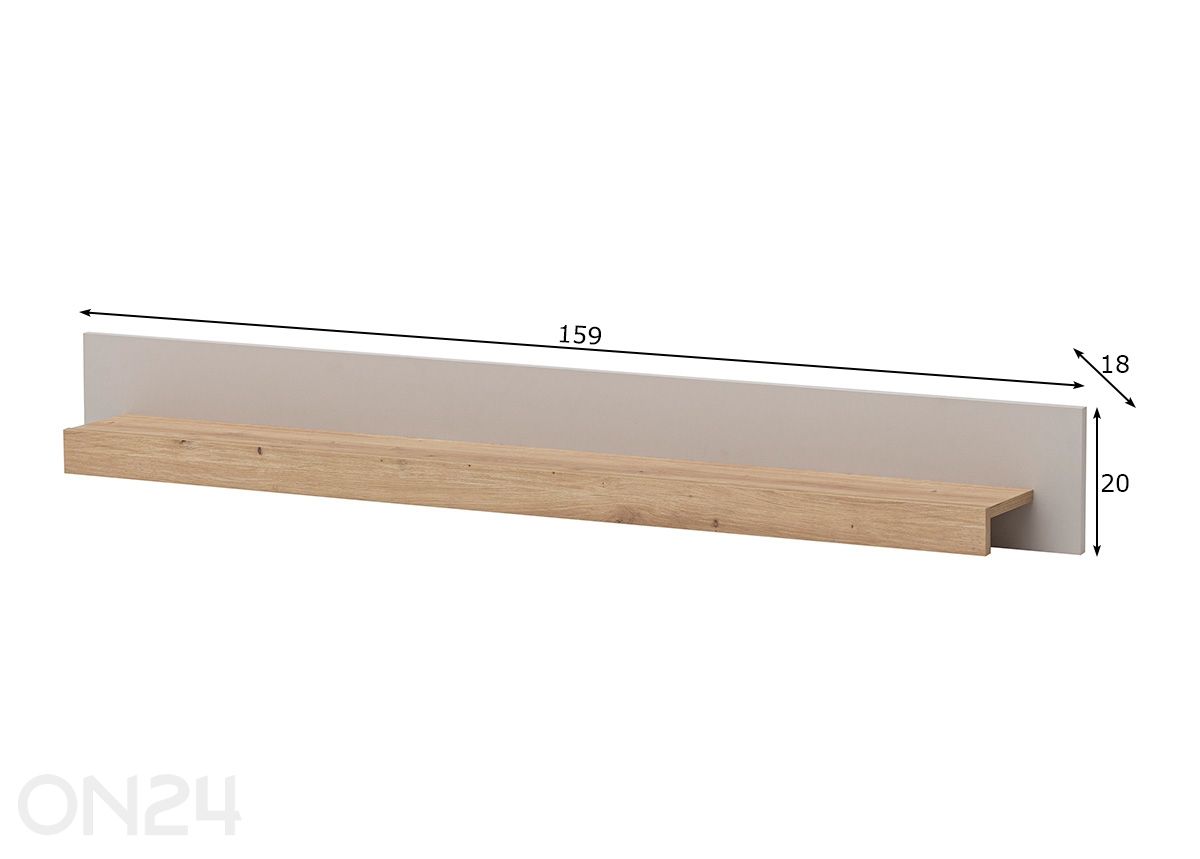 Seinähylly Sonora 159 cm kuvasuurennos mitat
