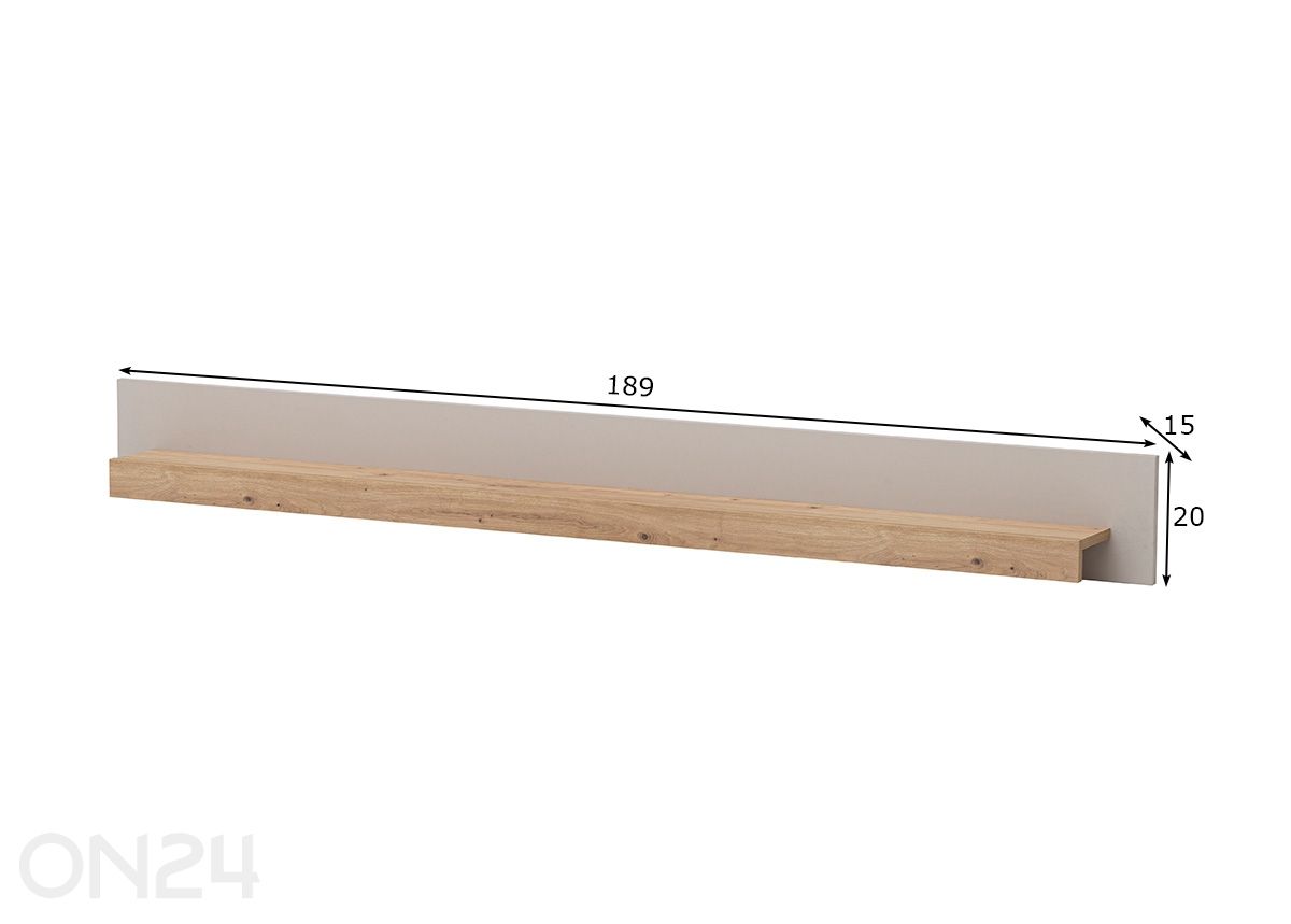 Seinähylly Sonora 189 cm kuvasuurennos mitat