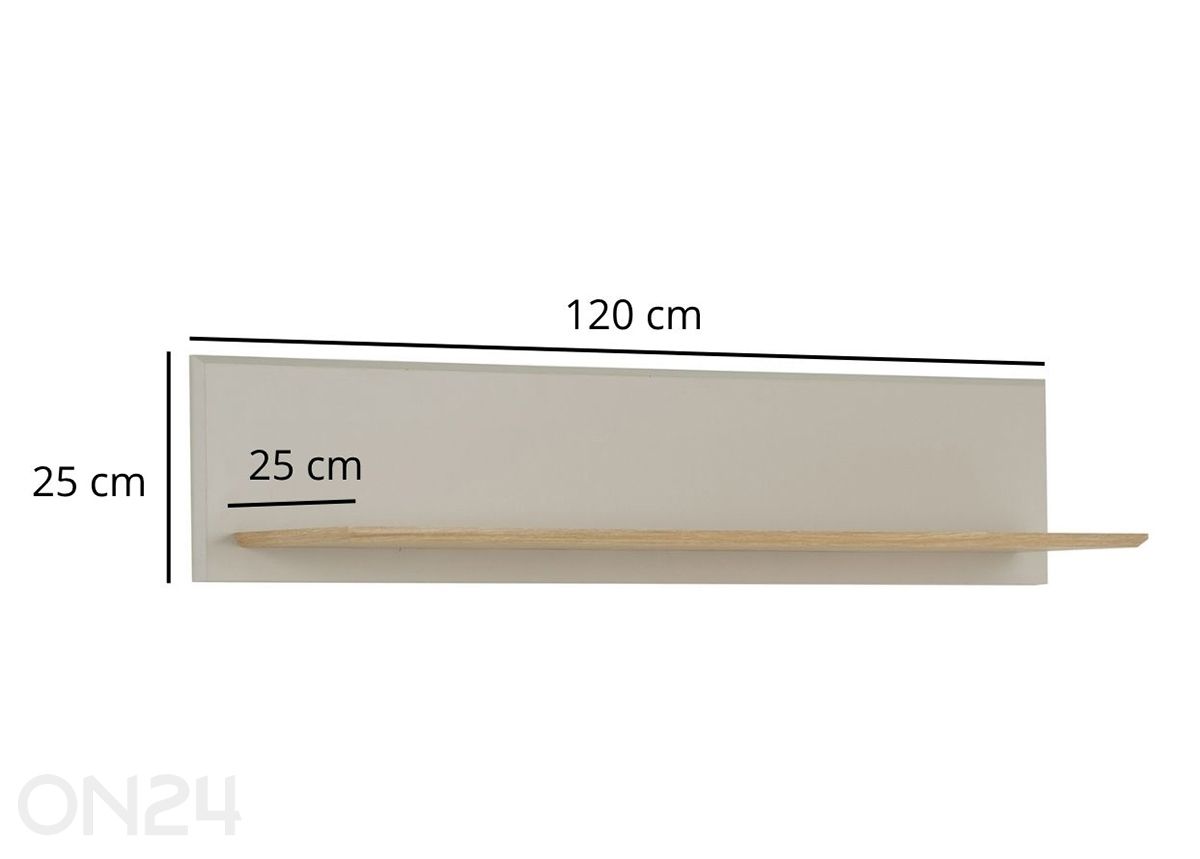 Seinähylly Soretto 120 cm kuvasuurennos mitat
