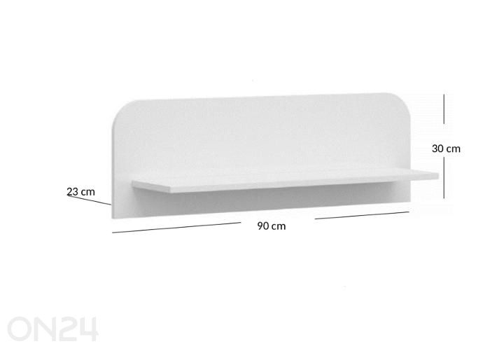 Seinähylly Yolk 90 cm kuvasuurennos mitat