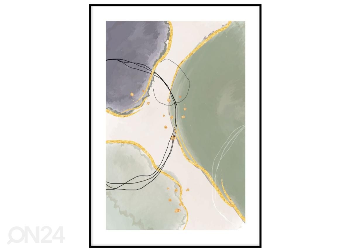 Seinäjuliste Abstrakti vaaleanvihreä I 40x50 cm kuvasuurennos