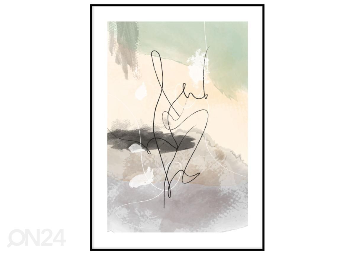 Seinäjuliste Abstrakti vaaleanvihreä II 70x100 cm kuvasuurennos