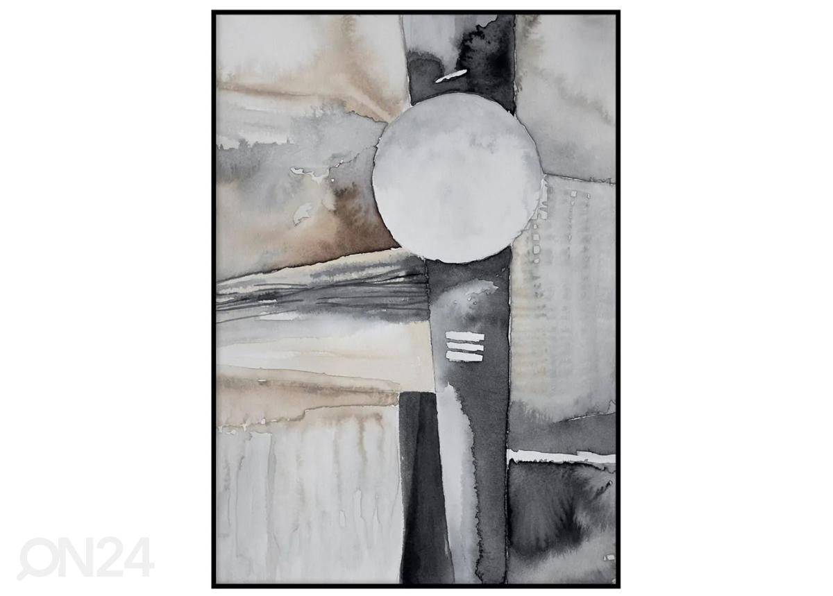 Seinäjuliste Akvarelliympyrät I 21x30 cm kuvasuurennos