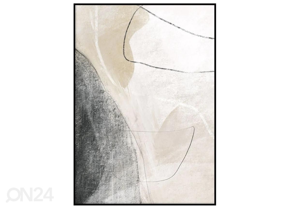 Seinäjuliste Beige abstrakti printti III 21x30 cm kuvasuurennos