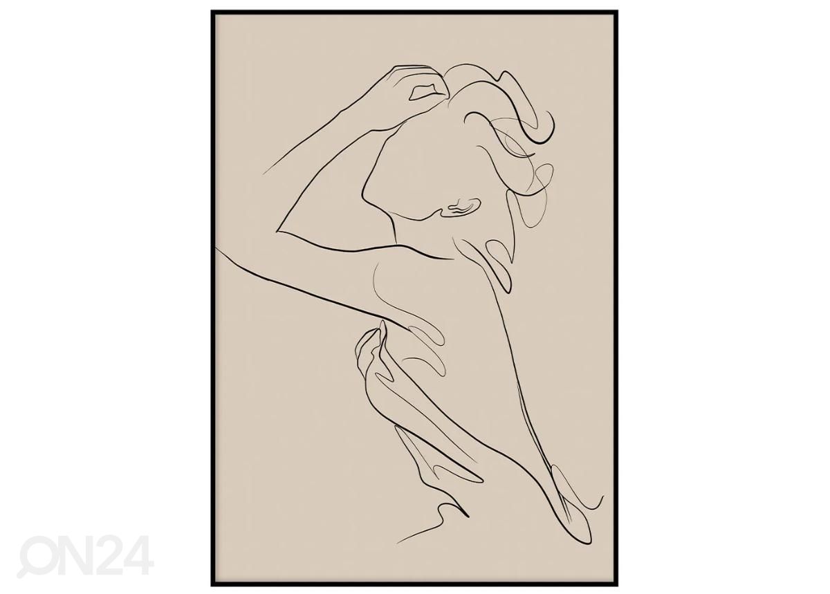 Seinäjuliste Beige line art nainen II 21x30 cm kuvasuurennos