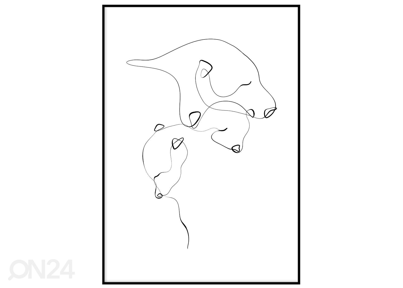 Seinäjuliste Jääkarhuperhe 21x30 cm kuvasuurennos