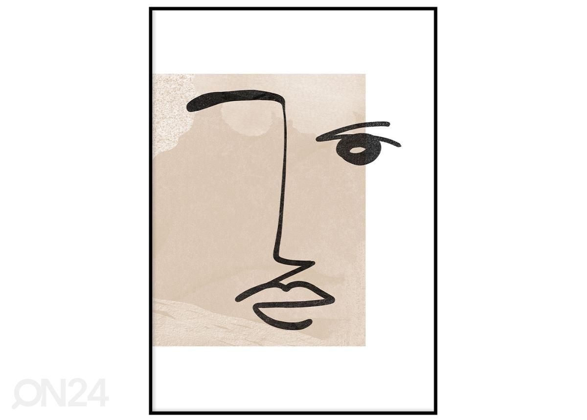 Seinäjuliste Kasvojen piirustus 21x30 cm kuvasuurennos