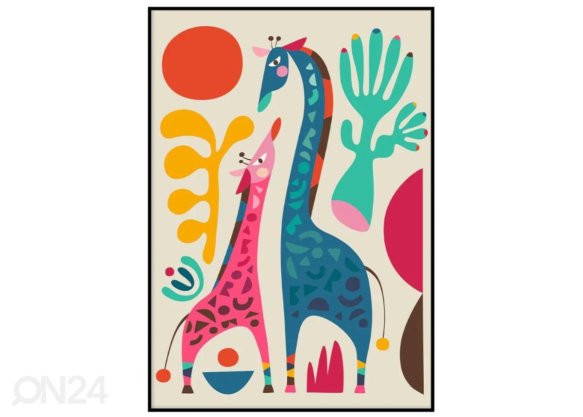 Seinäjuliste Kirahvit 40x50 cm kuvasuurennos