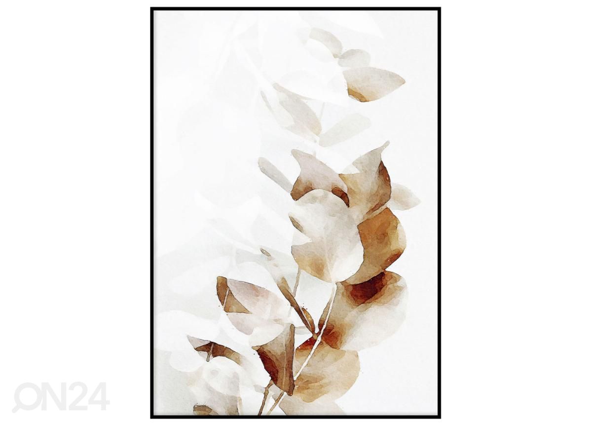 Seinäjuliste Kultaiset eukalyptuksen lehdet I 21x30 cm kuvasuurennos