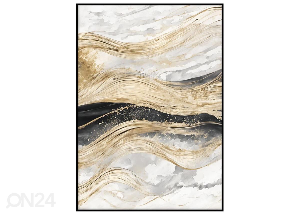 Seinäjuliste Kultaiset laineet I 21x30 cm kuvasuurennos