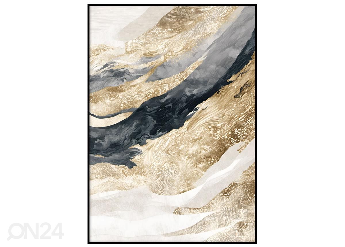 Seinäjuliste Kultaiset laineet II 21x30 cm kuvasuurennos