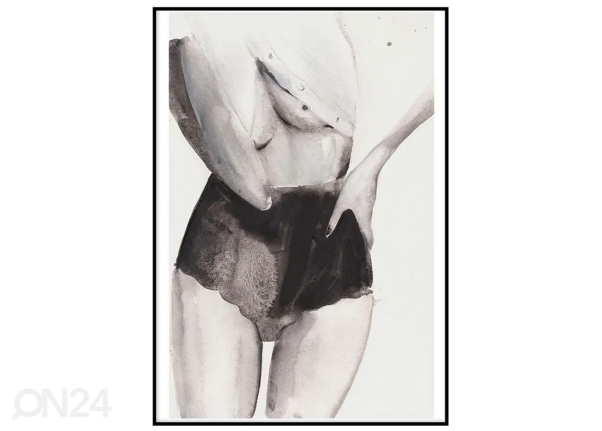 Seinäjuliste Mustavalkoinen hahmo vesiväreissä II 21x30 cm kuvasuurennos