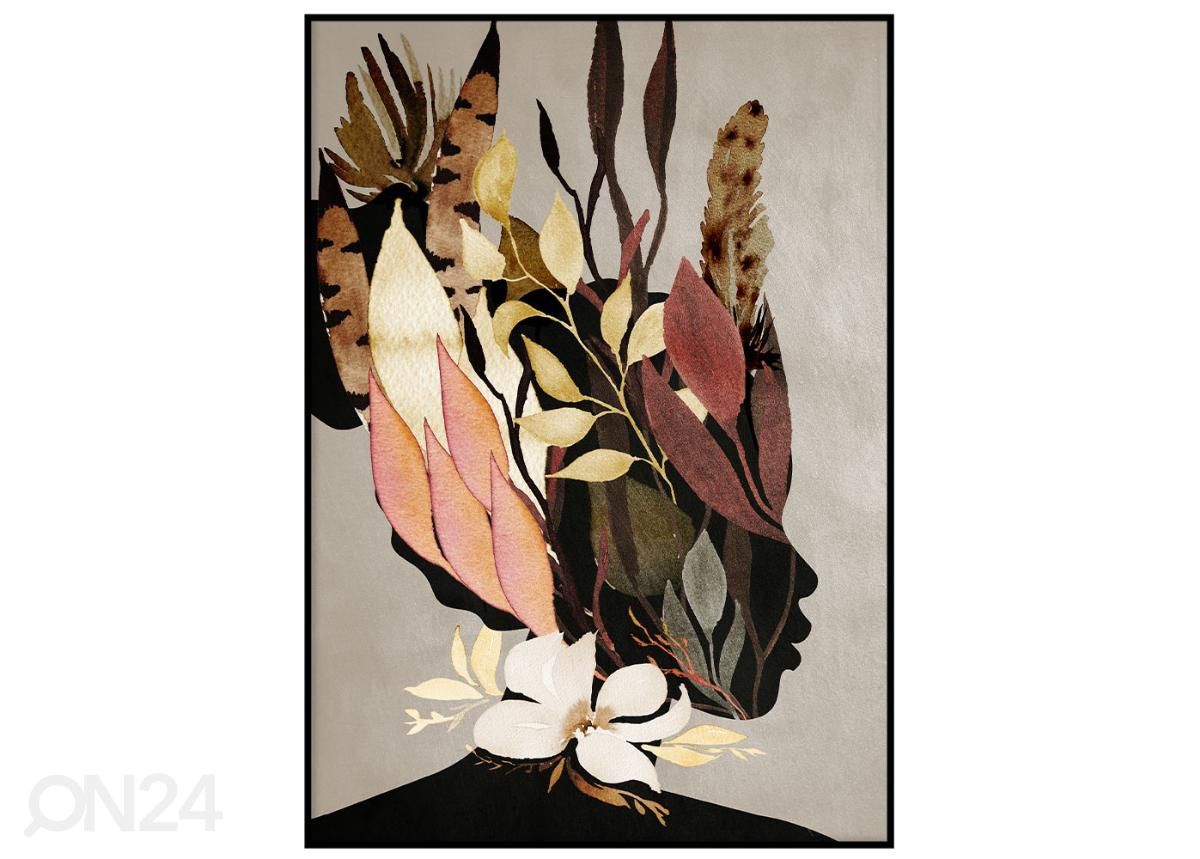 Seinäjuliste Nainen kukissa II 21x30 cm kuvasuurennos
