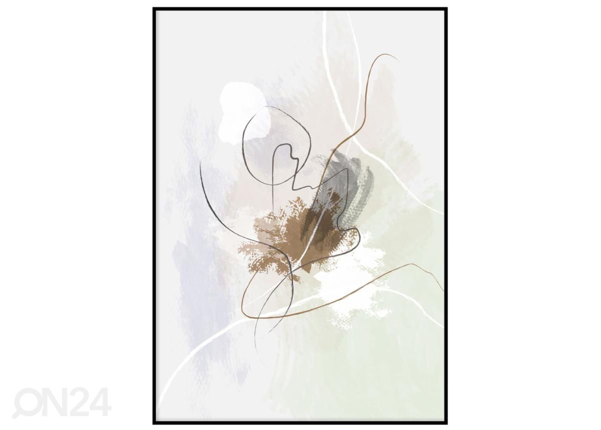 Seinäjuliste Neutraali one line art I 21x30 cm kuvasuurennos