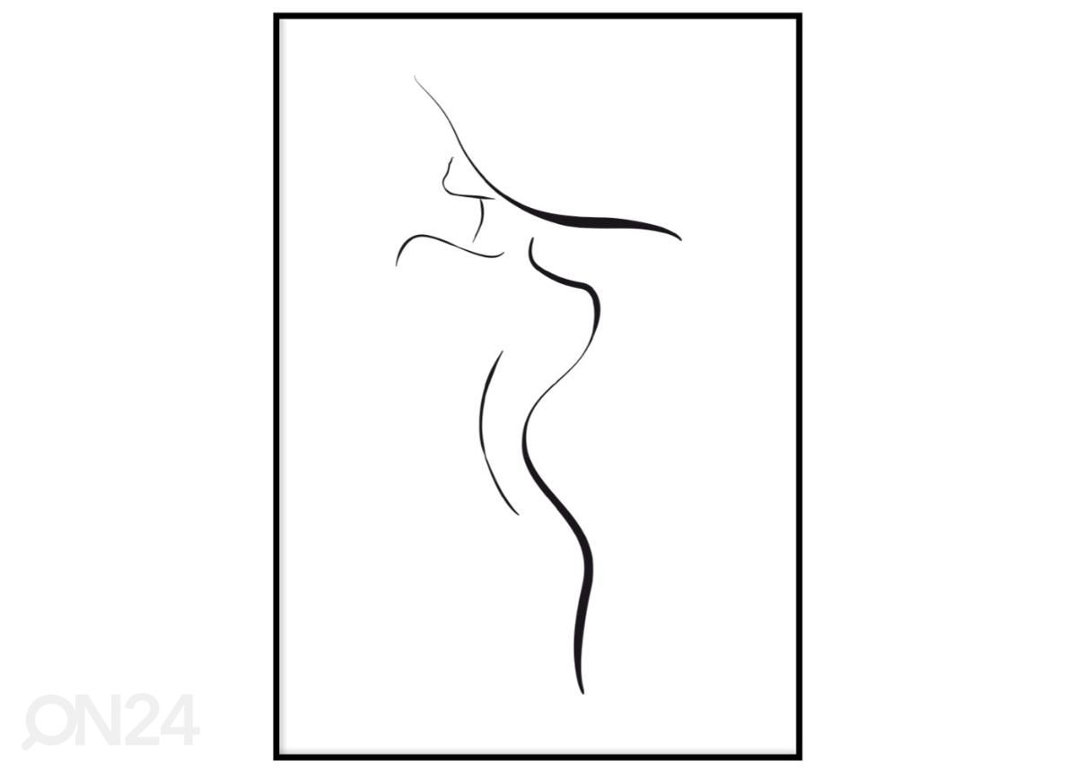 Seinäjuliste One line nainen I 21x30 cm kuvasuurennos