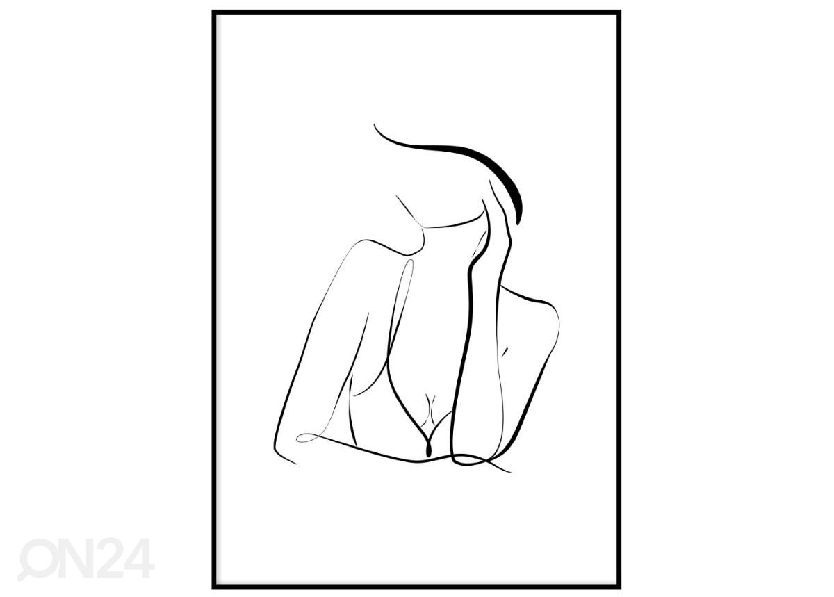 Seinäjuliste One line nainen II 21x30 cm kuvasuurennos