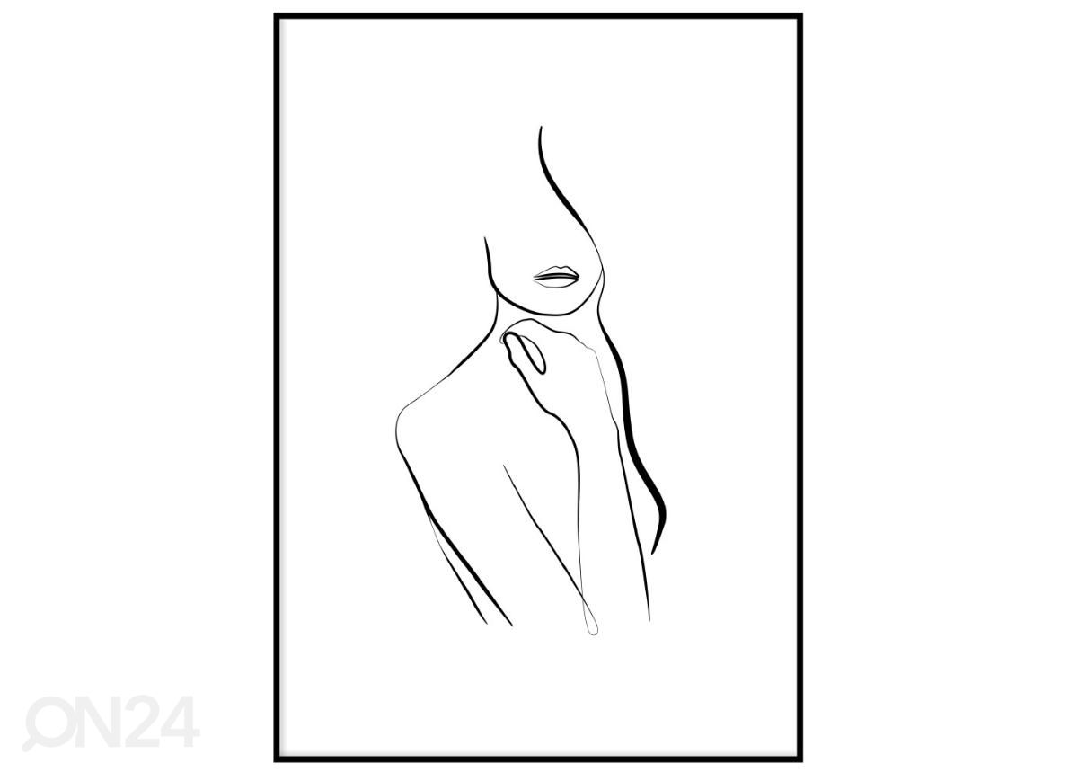 Seinäjuliste One line nainen III 21x30 cm kuvasuurennos