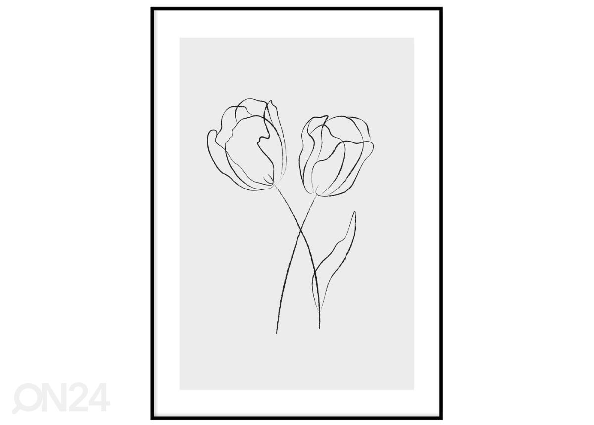 Seinäjuliste One line tulppaani II 21x30 cm kuvasuurennos
