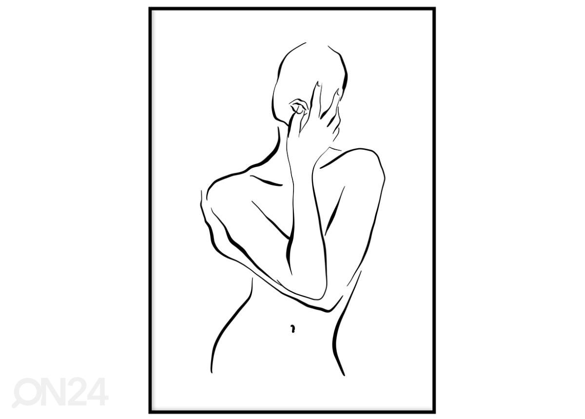 Seinäjuliste Piirretty nainen II 21x30 cm kuvasuurennos