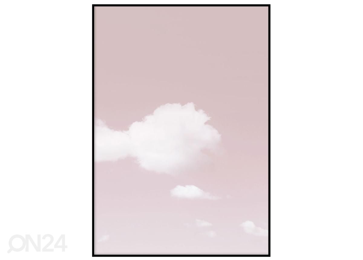 Seinäjuliste Pilviä vaaleanpunaisella taivaalla 30x40 cm kuvasuurennos