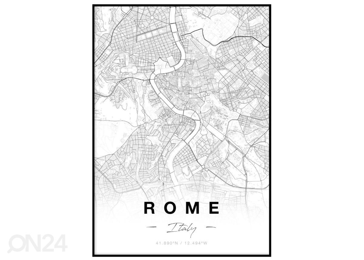 Seinäjuliste Rooman kartta 21x30 cm kuvasuurennos