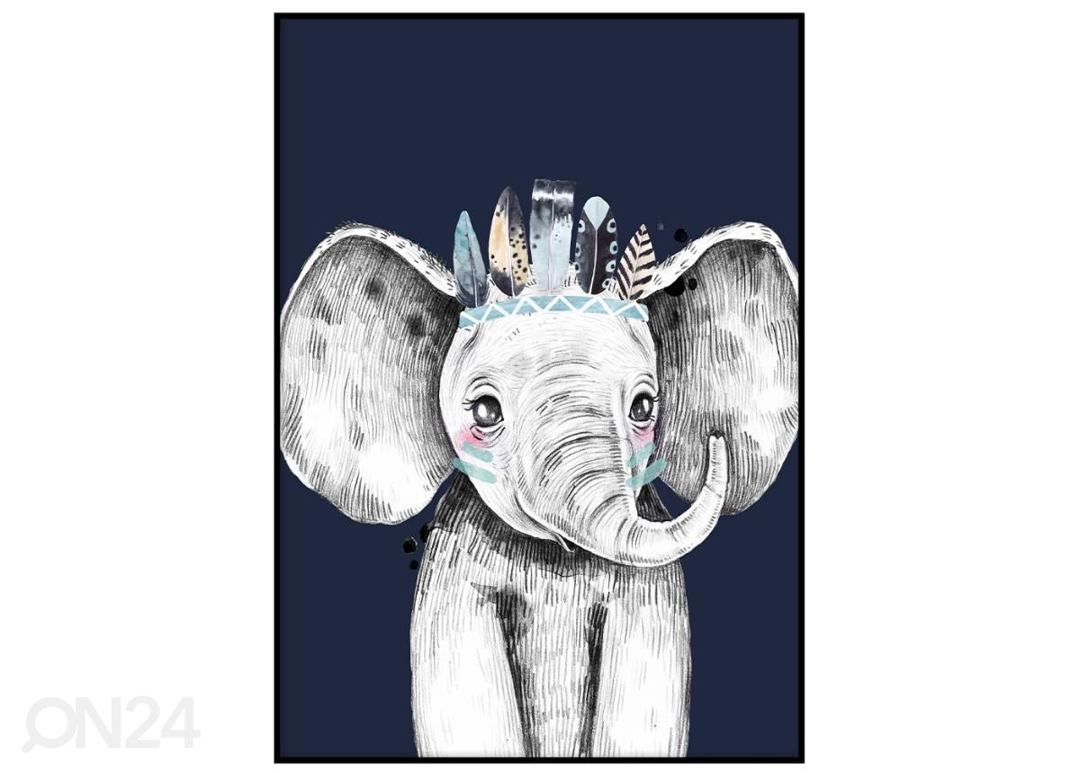 Seinäjuliste Safari elefantti 21x30 cm kuvasuurennos