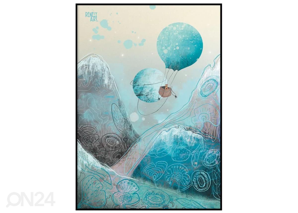 Seinäjuliste Sininen tassu 21x30 cm kuvasuurennos