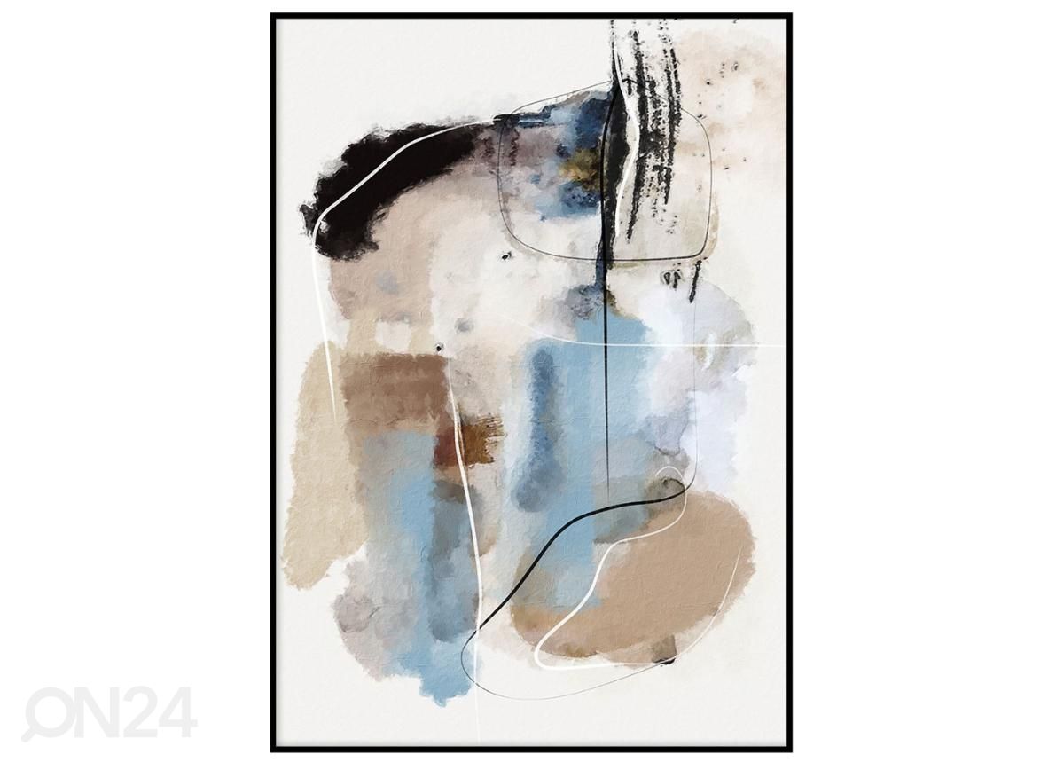 Seinäjuliste Siniset vesivärit I 21x30 cm kuvasuurennos